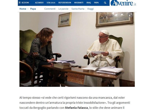 Đức Thánh Cha trả lời phỏng vấn của báo Avvenire